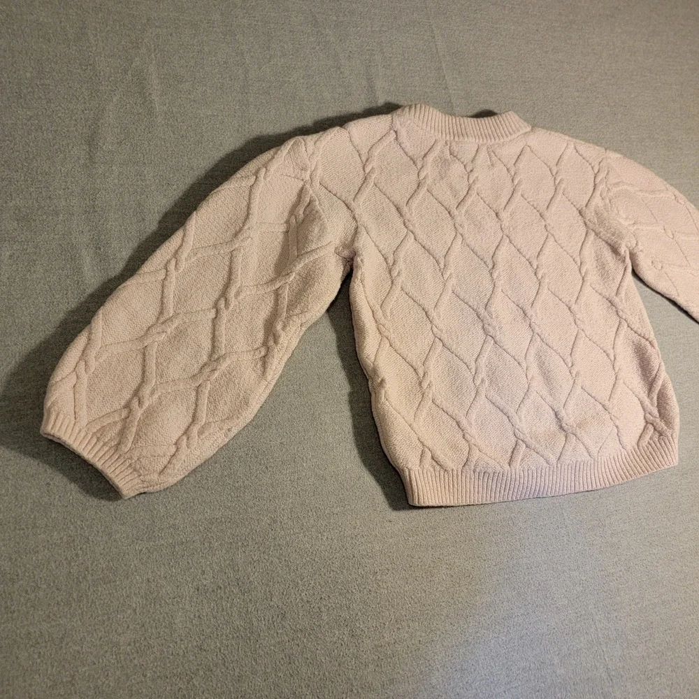 Old Navy Cable Knit Sweater Kids 5T Pink Good SoSoft Crew Neck Long Sleeve